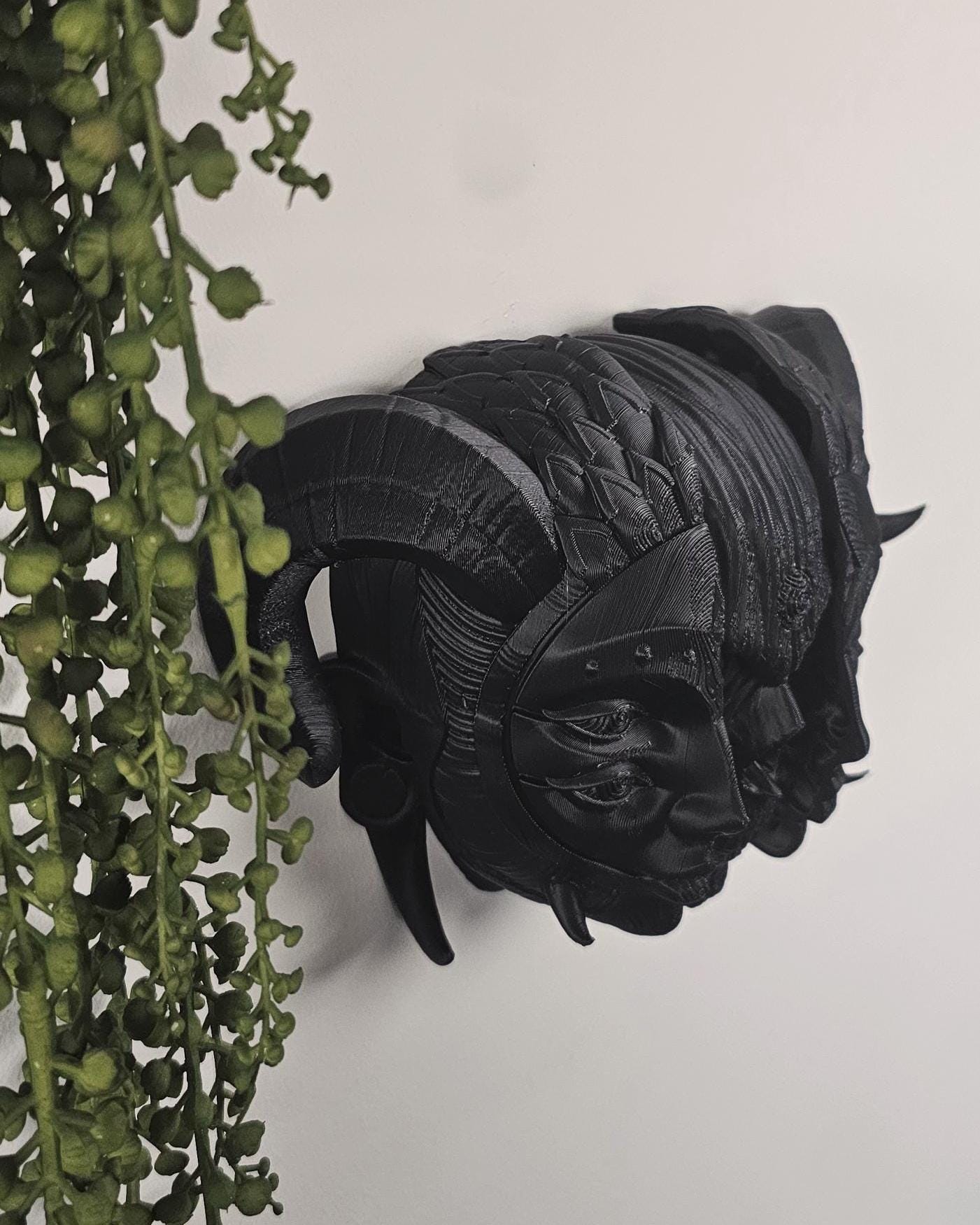 Holy Quin Wall Mask  Gothic Triple Face Skull Wall Mount, Dark Fantasy Wall Sculpture, Occult Curiosity Decor, Macabre Gothic Wall Art