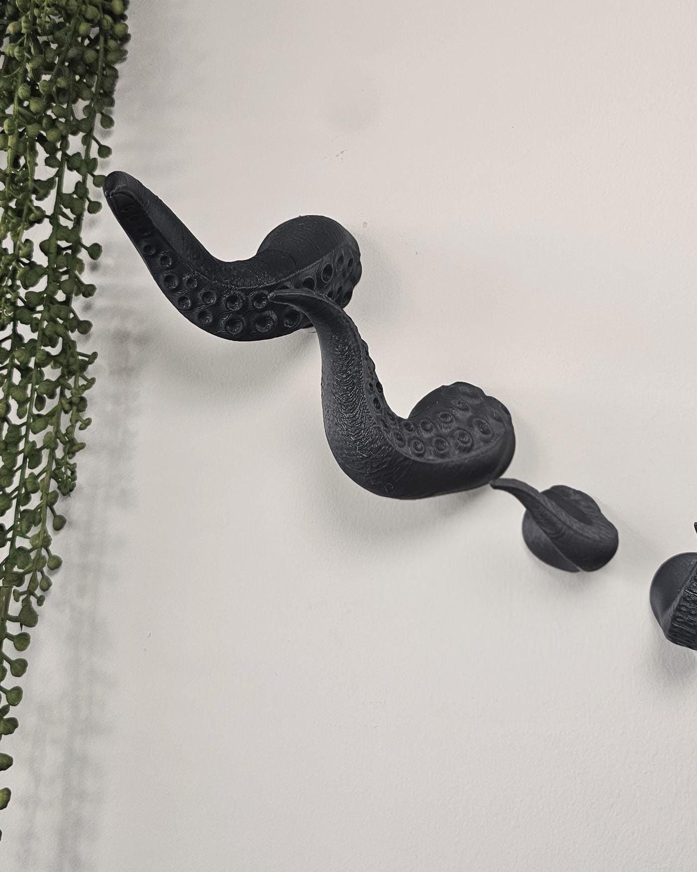 Octopus Tentacle Wall Hook  3D Printed Nautical Wall Hook, Kraken Bathroom Towel Hook, Coastal Coat Hook, Beach House Nautical Decor Accent