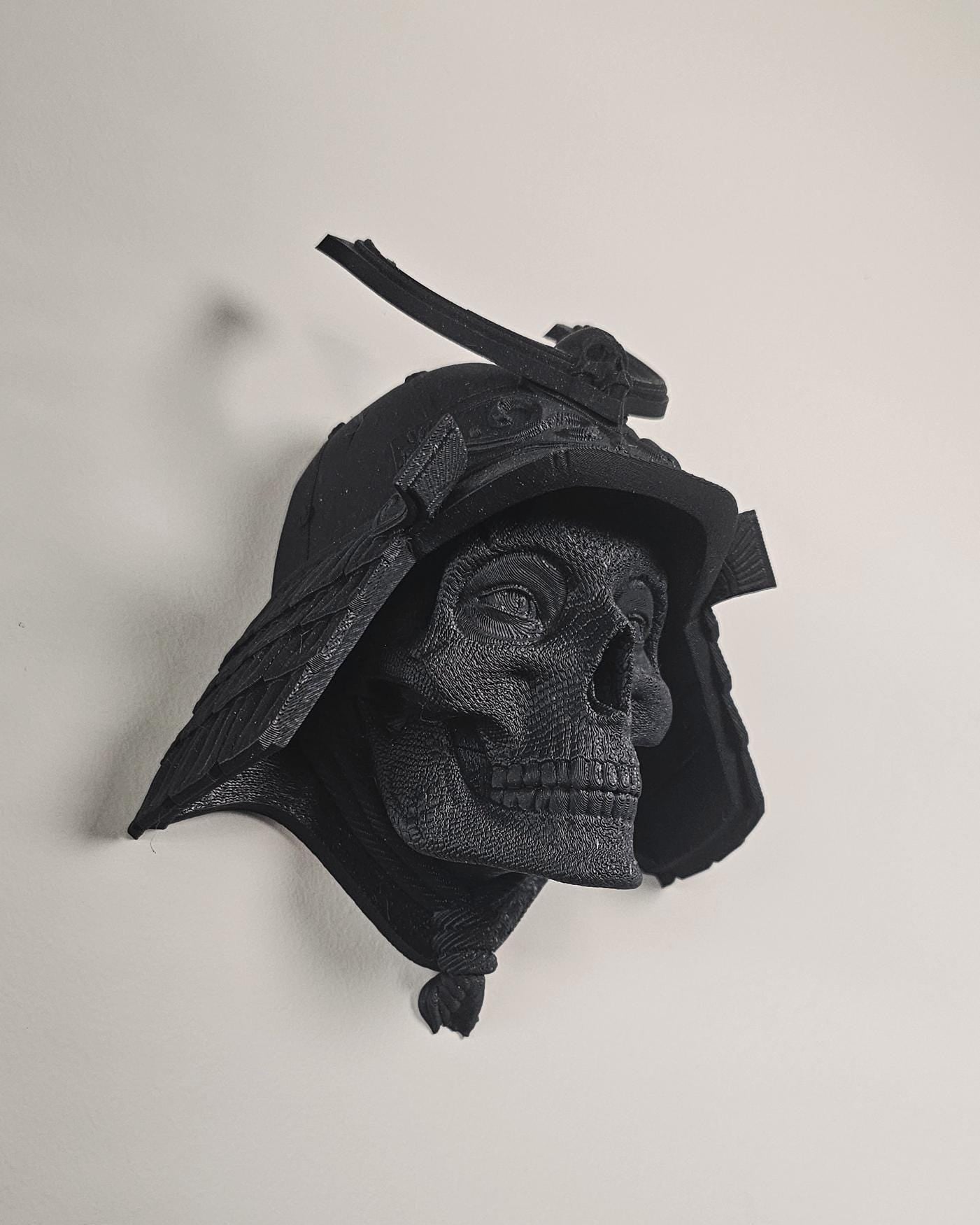 Orochi Samurai Skull Wall Mount  3D Printed Japanese Warrior Mask, Feudal Japan Skull Decor, Gothic Samurai Wall Art, Unique Fantasy