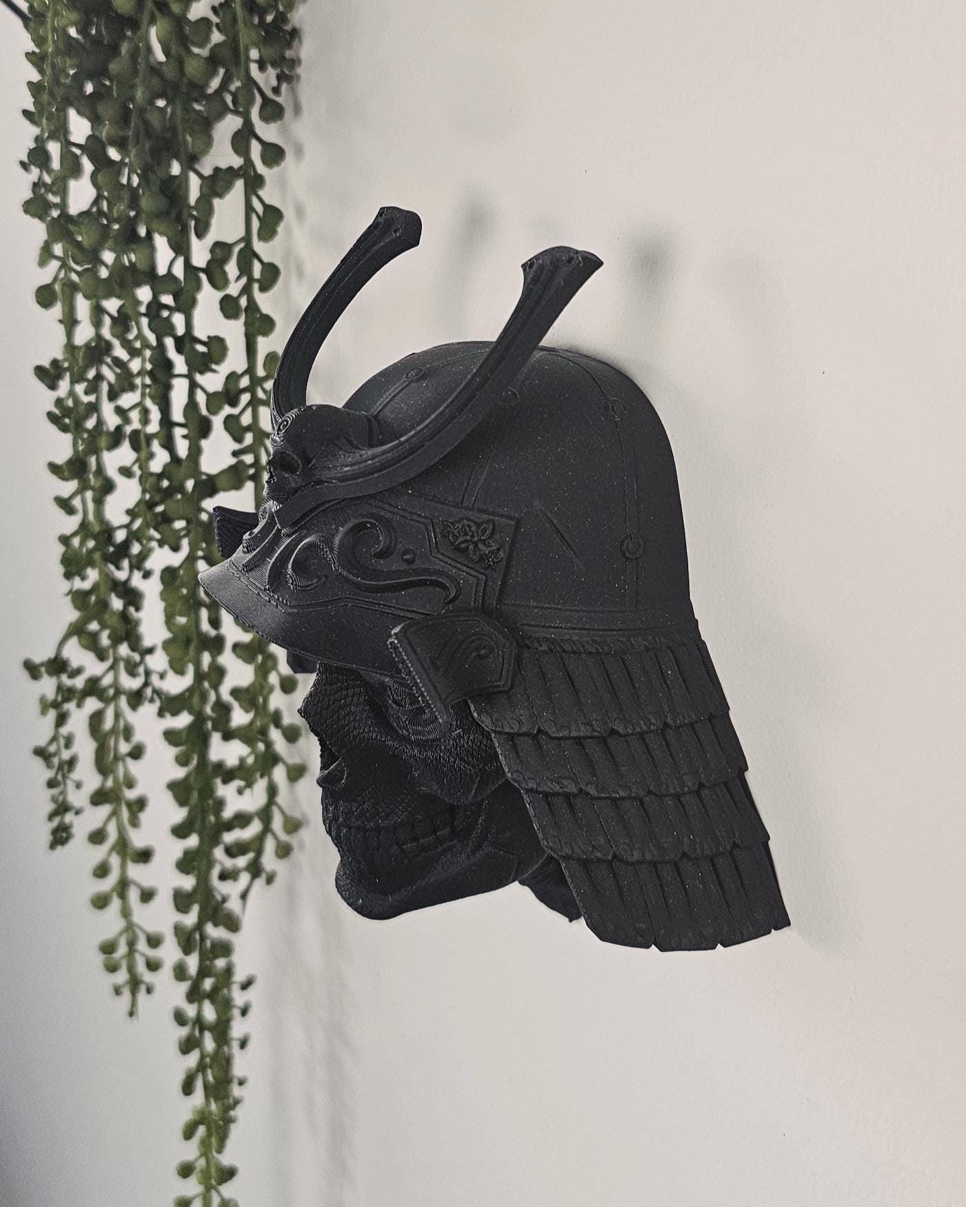 Orochi Samurai Skull Wall Mount  3D Printed Japanese Warrior Mask, Feudal Japan Skull Decor, Gothic Samurai Wall Art, Unique Fantasy