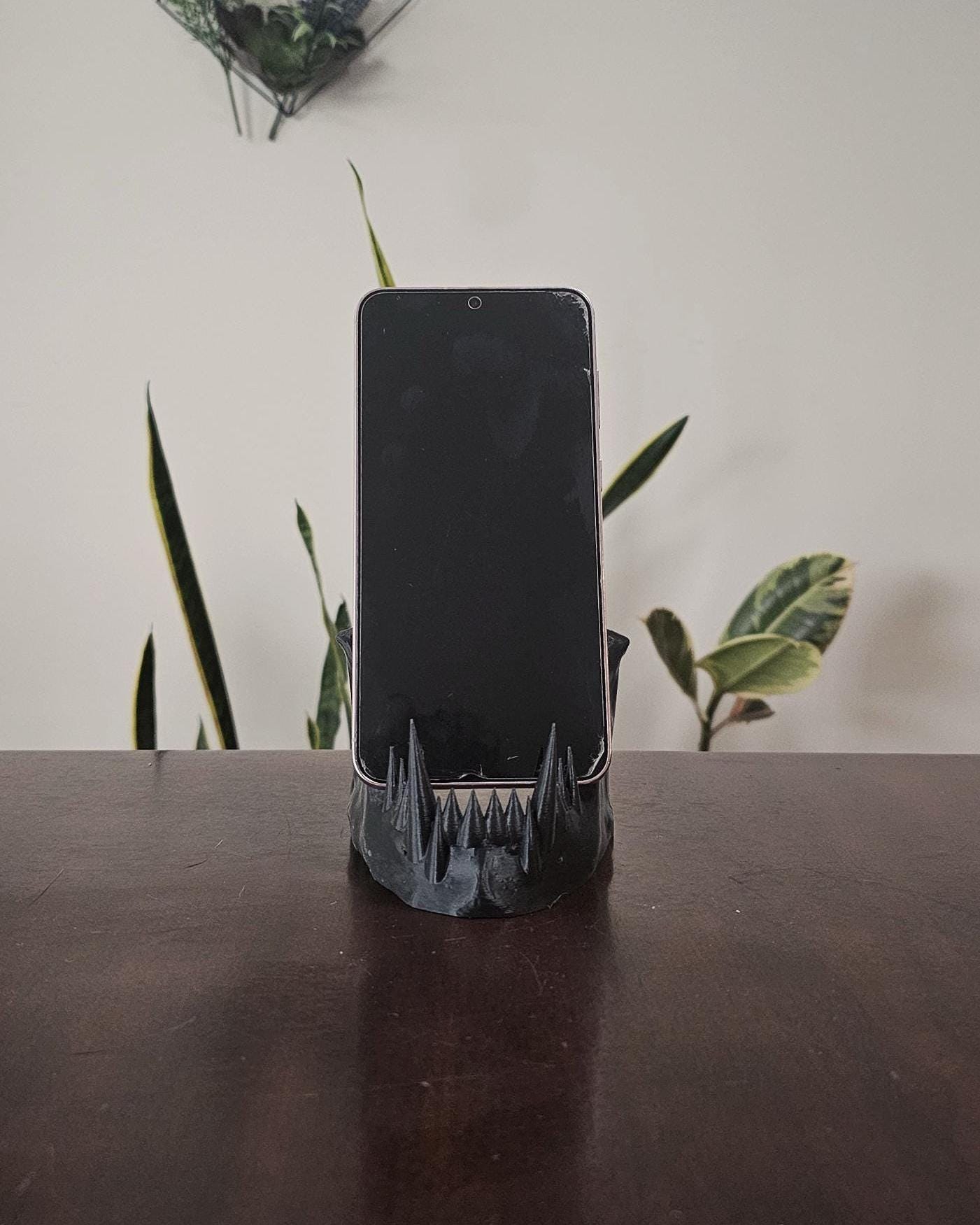 Monster Jaw Phone Stand  Universal Fanged Cell Phone Holder, Gaming Desk Accessory, Cool Desk Phone Dock, Gothic Office Desk Decor