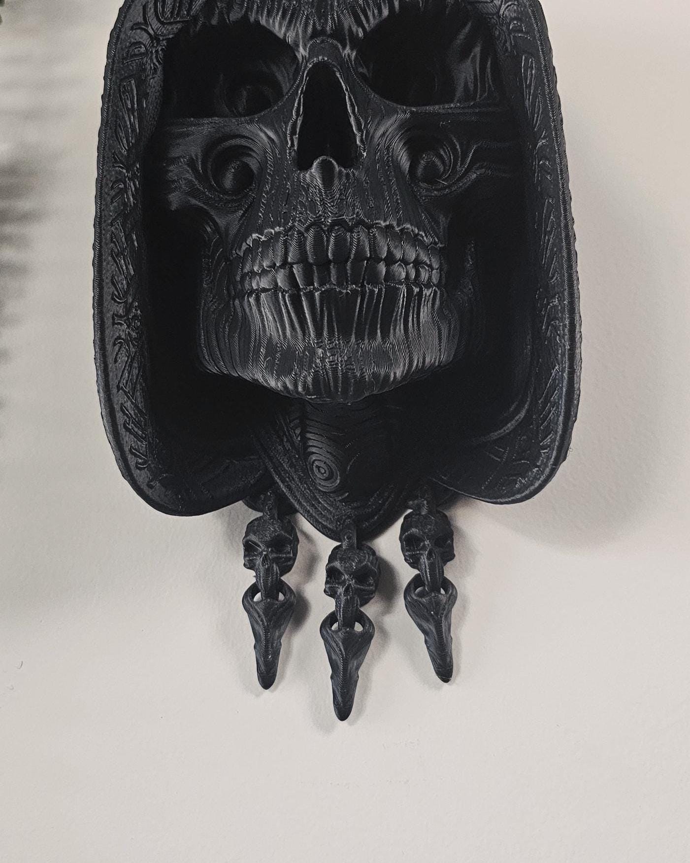 Large Santa Muerte Wall Sculpture  Holy Death Grim Reaper Skull Wall Art, Hooded Gothic Wall Decor, Dark Religious Home Accent