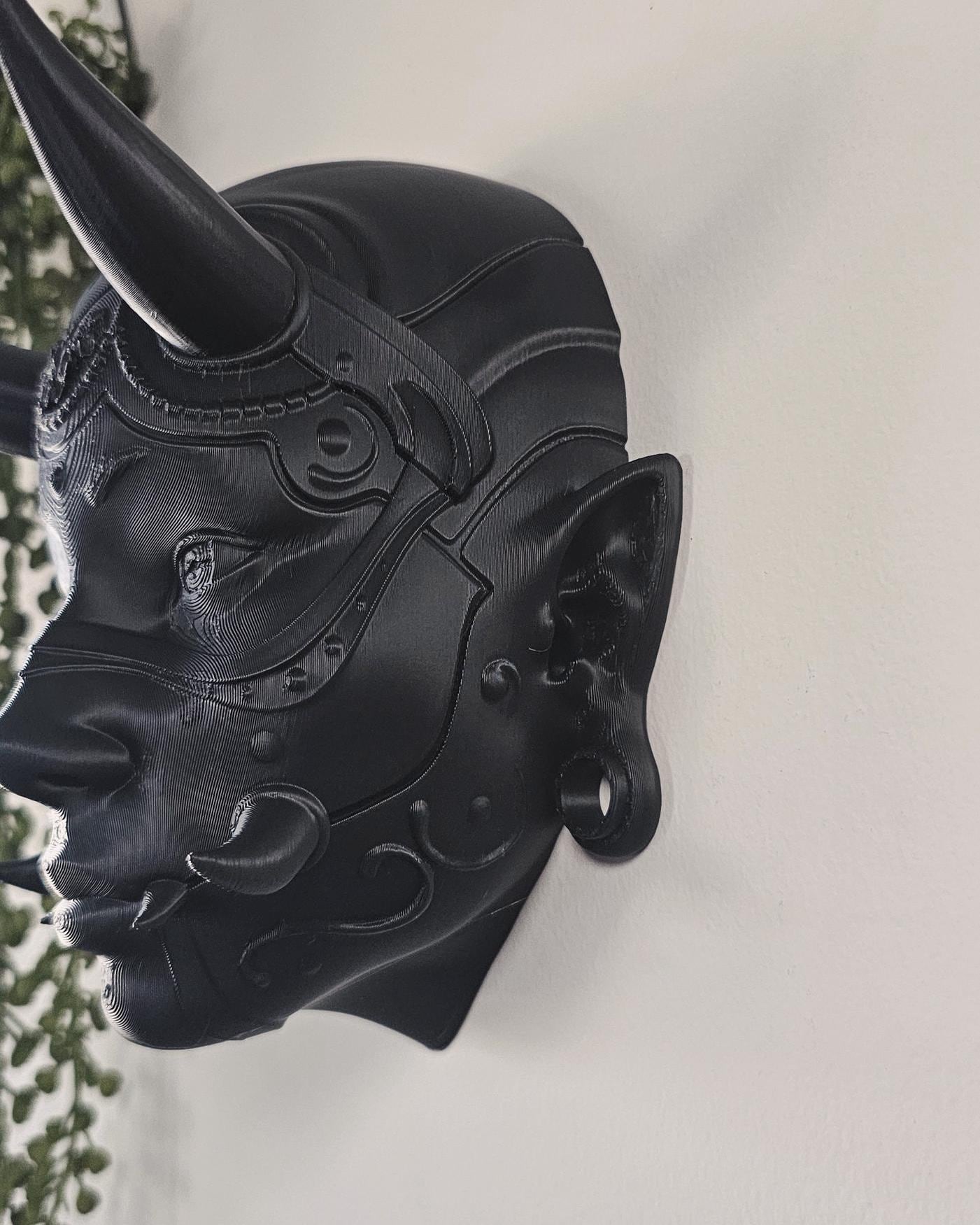 Traditional Japanese Hannya Mask  3 Sizes 3D Printed Wall Mask Sculpture, Japanese Demon Oni Wall Art, Gothic Japanese Decor