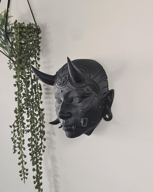 Traditional Japanese Hannya Mask  3 Sizes 3D Printed Wall Mask Sculpture, Japanese Demon Oni Wall Art, Gothic Japanese Decor
