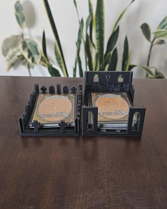 Tabletop Card Holder Rack  3D Printed Playing & Trading Card Stand, Board Game Card Organizer, TCG Deck Display, Library-Style Desktop Tray