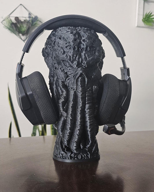 Cthulhu Headphone Stand  3D Printed Lovecraft Monster Headphone Holder, Gothic Gamer Desk Decor, Horror Office Display
