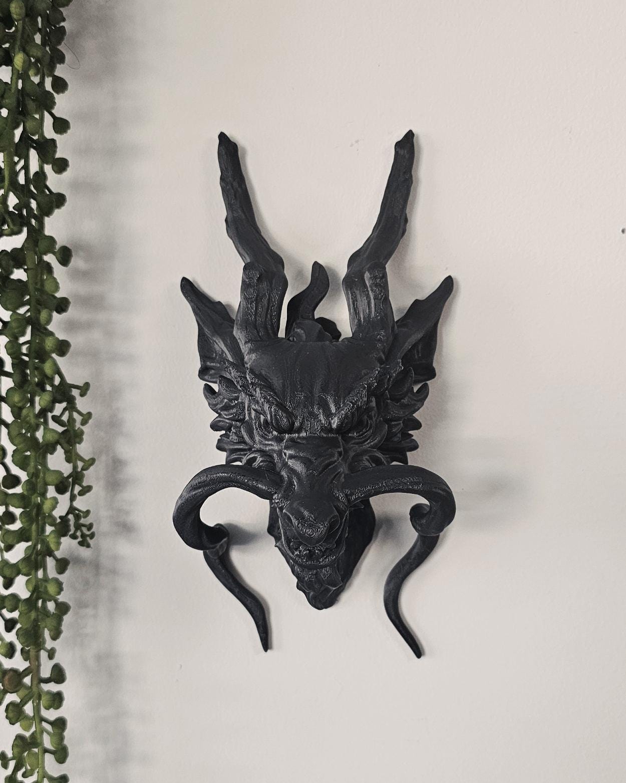 Eastern Dragon Wall Sculpture  3D Printed Asian Dragon Head Wall Decor, Mythical Dragon Wall Art, Gothic Fantasy Home Decor