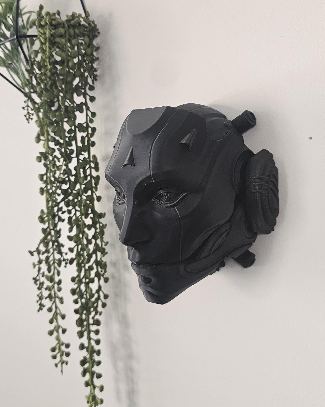 Steampunk Cyber Skull Wall Mount  3D Printed Futuristic Skull Wall Art, Gothic Sci-Fi Decor, Industrial Horror Home Accent