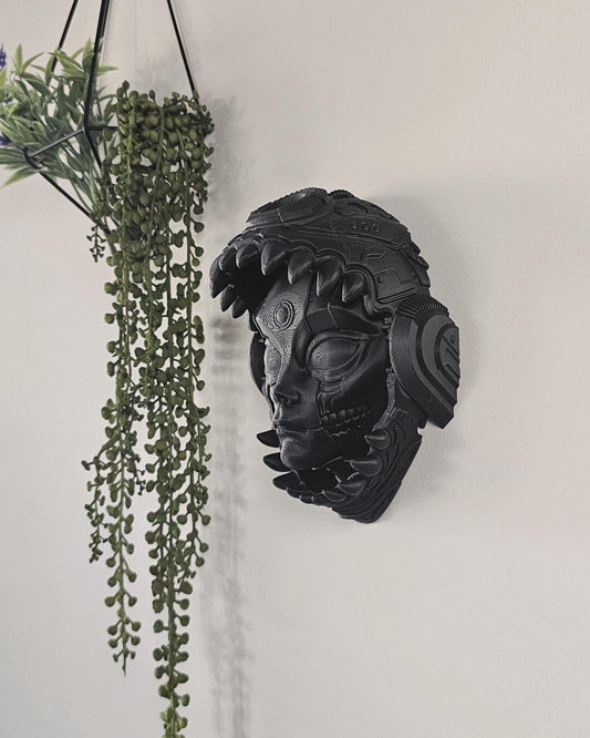 7.22" Alien Mech Wall Mounted  3D Printed Sci-Fi Robot Figurine, Mecha Desk Display, Cyberpunk Alien Robot Model, Gamer Gifts, Shelf Decor