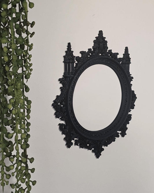 Victorian Ornate Wall Frame  3D Printed Gothic Baroque Wall Plaque, Cathedral Arch Wall Decor, Dark Romantic Black Wall Art Sculpture Home