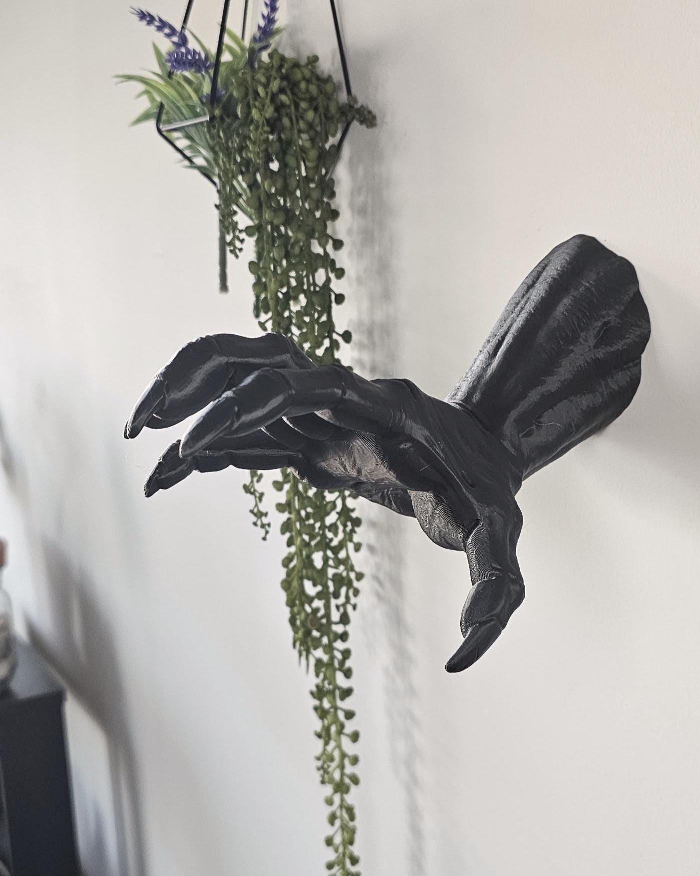 Demon Hand Wall Mount  3D Printed Gothic Devil Hand Sculpture, Macabre Wall Decor, Dark Fantasy Wall Art, Occult Curiosity Display