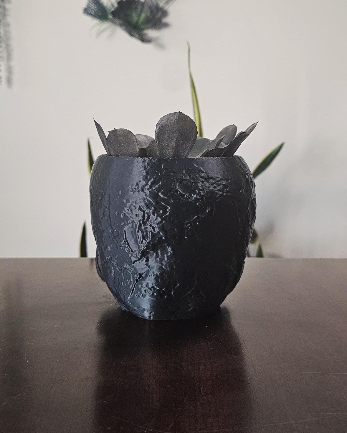 Human Skull Planter Pot  3D Printed Gothic Skull Flower Pot with Drainage, Spooky Desk Planter for Succulents, Halloween Home Decor Gift