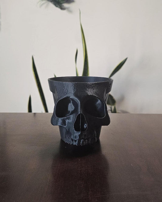 Gothic Skull Planter Pot  3D Printed Halloween Decor, Spooky Succulent Holder, Dark Home Office Desk Decor, Gift for Plant Lovers