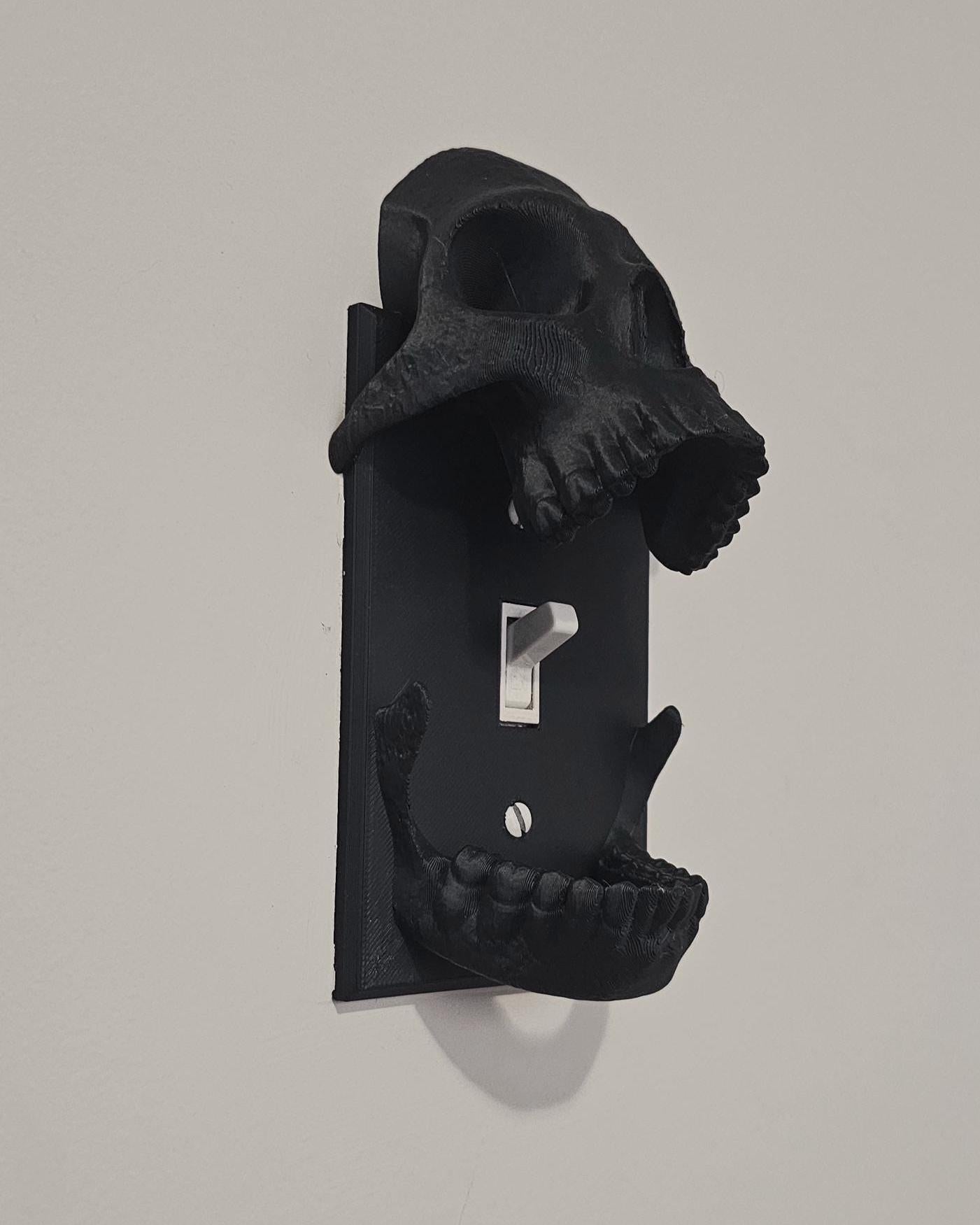 Skull Light Switch Plate Cover  3D Printed Gothic Wall Decor, Creepy Home Accent, Halloween Decor, Dark Academia Style