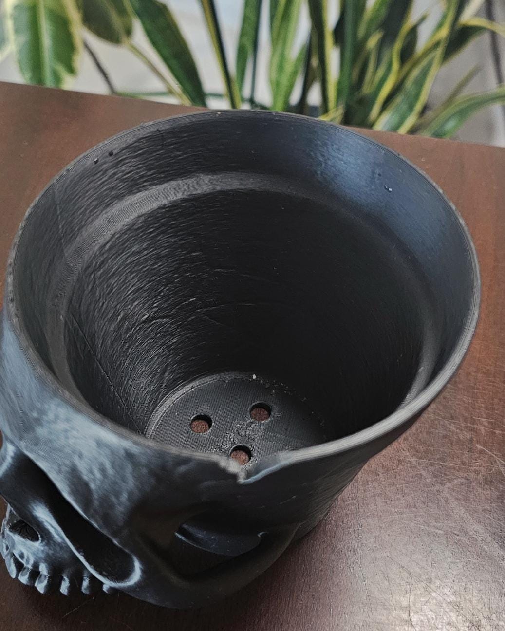 Gothic Skull Planter Pot  3D Printed Halloween Decor, Spooky Succulent Holder, Dark Home Office Desk Decor, Gift for Plant Lovers