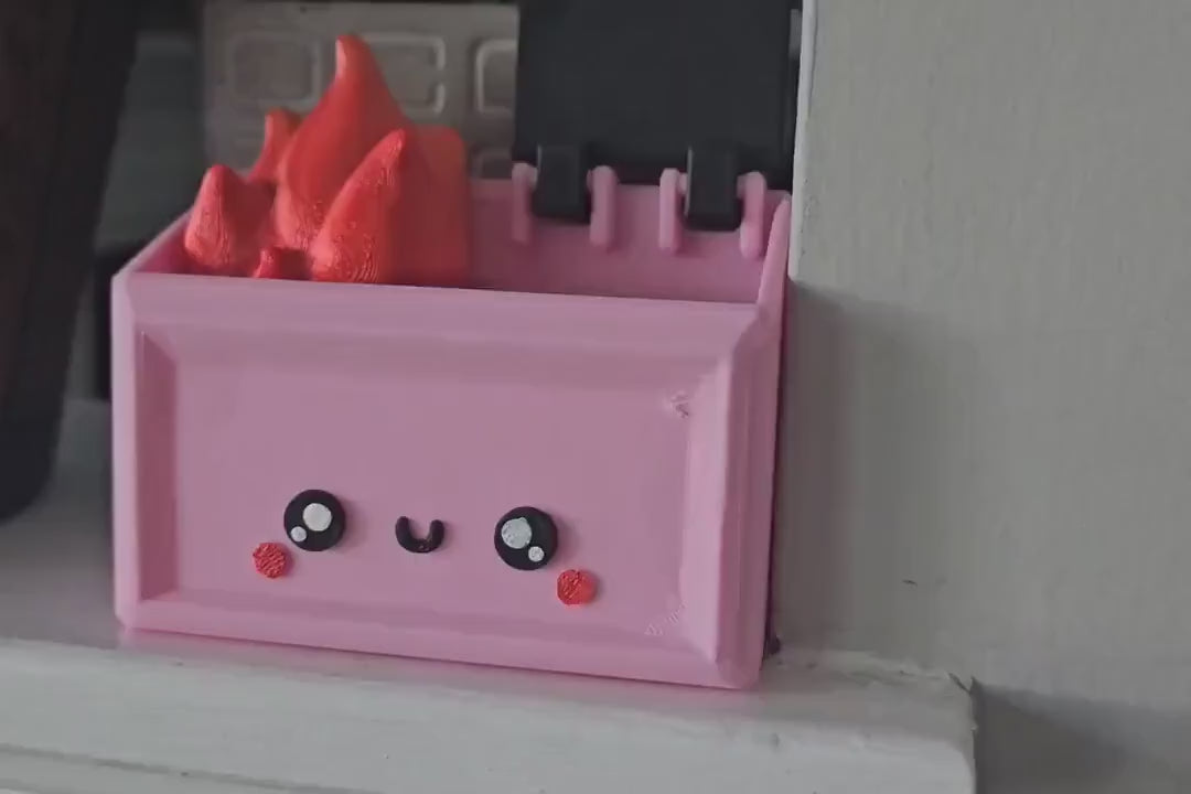 Kawaii Desktop Dumpster Fire 3D Print Gift For Her Funny Office Gift Home Decor Tikok Meme Toy Everything is Fine Desk Decor